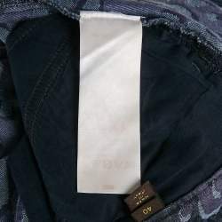 Pre Owned Louis Vuitton Blue Jacquard Denim Jeans M Waist 30"