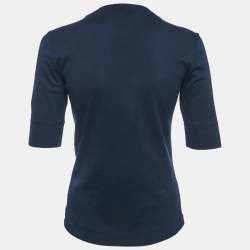 Pre Owned Louis Vuitton Navy Blue Jersey T-Shirt S