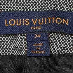 Pre Owned Louis Vuitton Monochrome Wool Blend Cropped Zip Up Jacket S 