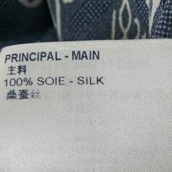 Pre Owned فستان مينى لوي فيتون حرير كحلي بدون أكمام مزين بشعار العلامة مقاس متوسط