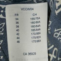 Pre Owned فستان مينى لوي فيتون حرير كحلي بدون أكمام مزين بشعار العلامة مقاس متوسط