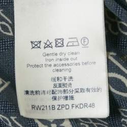 Pre Owned فستان مينى لوي فيتون حرير كحلي بدون أكمام مزين بشعار العلامة مقاس متوسط