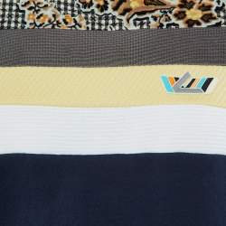 Pre Owned Louis Vuitton Navy Blue Cotton Blend Knit Panel Detail Sweatshirt S