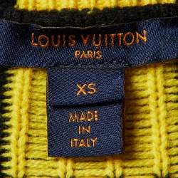 Pre Owned Louis Vuitton Black Checkerboard Wool & Cashmere Sweater XS