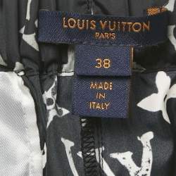 Pre Owned Louis Vuitton Black Monogram Print Nylon Jogging Pants M 