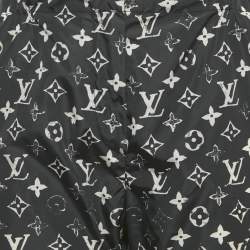 Pre Owned Louis Vuitton Black Monogram Print Nylon Jogging Pants M 