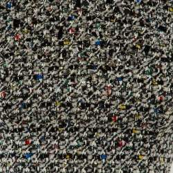 Pre Owned Louis Vuitton Monochrome Embellished Tweed Mini Dress S