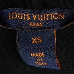 Pre Owned Louis Vuitton X Kansai Yamamoto Black Cotton Kabuki Sequin Patch Hoodie XS