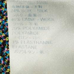 Pre Owned Louis Vuitton Blue Monogram Wool & Silk Bomber Jacket M