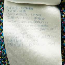 Pre Owned Louis Vuitton Blue Monogram Wool & Silk Bomber Jacket M