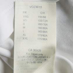 Pre Owned Louis Vuitton White Logo Print Cotton Crew Neck T-Shirt S