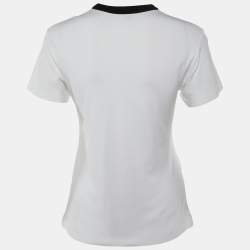 Pre Owned Louis Vuitton White Logo Print Cotton Crew Neck T-Shirt S