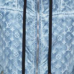 Pre Owned Louis Vuitton Blue Tie Dye Monogram Silk Blend Hooded Jacket S