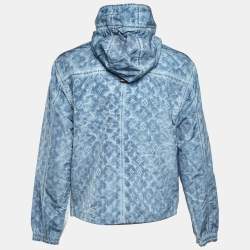Pre Owned Louis Vuitton Blue Tie Dye Monogram Silk Blend Hooded Jacket S