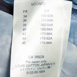 Pre Owned Louis Vuitton Blue Tie Dye Monogram Silk Blend Hooded Jacket S