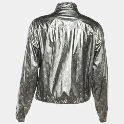 مملوكة مسبقًا Louis Vuitton Grey Monogram Coated Modal Zip Up Jacket M