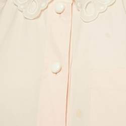 Pre Owned Louis Vuitton Peach/Light Orange Cotton Detachable Collar Shirt M