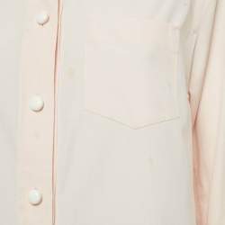 Pre Owned Louis Vuitton Peach/Light Orange Cotton Detachable Collar Shirt M