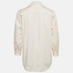 Pre Owned Louis Vuitton Peach/Light Orange Cotton Detachable Collar Shirt M