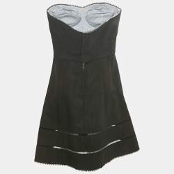 Pre Owned Louis Vuitton Black Cotton Strapless Mini Dress M