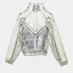 Pre Owned Louis Vuitton Grey Monogram Organza Zip Up Jacket S