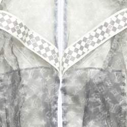Pre Owned Louis Vuitton Grey Monogram Organza Zip Up Jacket S