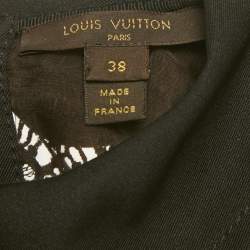 Pre Owned Louis Vuitton Black Monogram Lace Blouse M