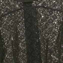 Pre Owned Louis Vuitton Black Monogram Lace Blouse M