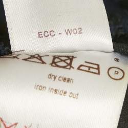 Pre Owned Louis Vuitton Navy Blue Tweed Mini Skirt M