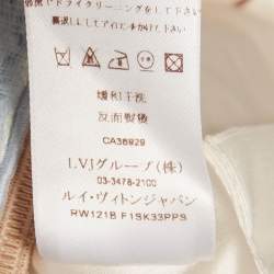 Pre Owned Louis Vuitton Blue Lurex Tweed Pencil Skirt M