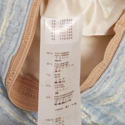 Pre Owned Louis Vuitton Blue Lurex Tweed Pencil Skirt M