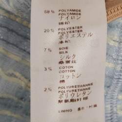 Pre Owned Louis Vuitton Blue Lurex Tweed Pencil Skirt M