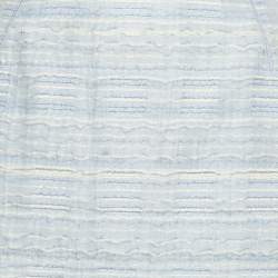 Pre Owned Louis Vuitton Blue Lurex Tweed Pencil Skirt M