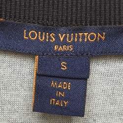 Pre Owned Louis Vuitton Navy Blue Cotton Jersey Zip Front Dress S