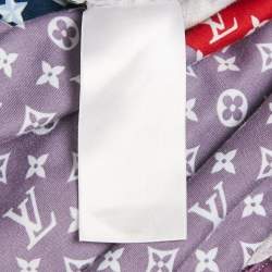 Pre Owned Louis Vuitton Purple Monogram Print Jersey T-Shirt L
