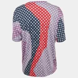 Pre Owned Louis Vuitton Purple Monogram Print Jersey T-Shirt L