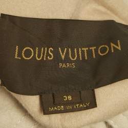 Pre Owned Louis Vuitton Beige Wool Detachable Hood Button Front Cape Coat M