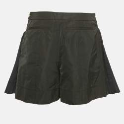 Pre Owned Louis Vuitton Black Crepe Pleated Shorts M