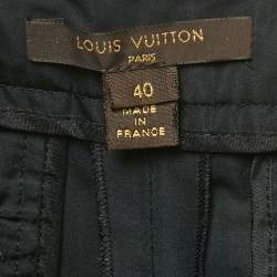 Pre Owned Louis Vuitton Black Crepe Pleated Shorts M