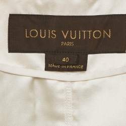 Pre Owned Louis Vuitton Green Tweed Button Front Jacket M