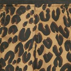 Pre Owned Louis Vuitton Brown Animal Print Silk Pleated Mini Skirt M