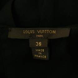 مملوكة مسبقًا Louis Vuitton Black Crepe Leather and Stud Detail Sleeveless Top M