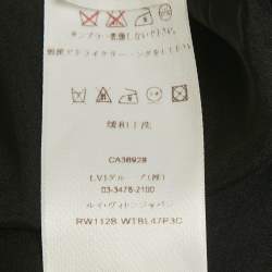 مملوكة مسبقًا بلوزة لويس فيتون كريب شفاف أسود بأكمام منفوخة مقاس متوسط