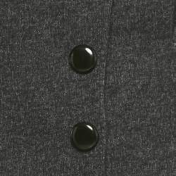 Pre Owned Louis Vuitton Black Wool Blend Gathered Waist Coat & Skirt Set M ( FR 38/ 40)