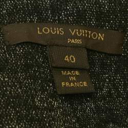 Pre Owned Louis Vuitton Black Wool Blend Gathered Waist Coat & Skirt Set M ( FR 38/ 40)