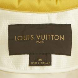 Pre Owned Louis Vuitton Yellow Floral Eyelet Detail Nylon Short Coat S 