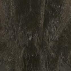 Pre Owned Louis Vuitton Brown Leather Reversible Mouton Fur Gilet Coat S