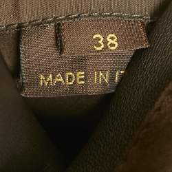 Pre Owned Louis Vuitton Brown Leather Reversible Mouton Fur Gilet Coat S