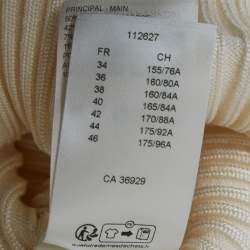 Pre Owned Louis Vuitton Ivory Rib Knit Ruffled Mini Dress XL