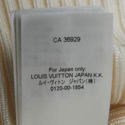 Pre Owned Louis Vuitton Ivory Rib Knit Ruffled Mini Dress XL